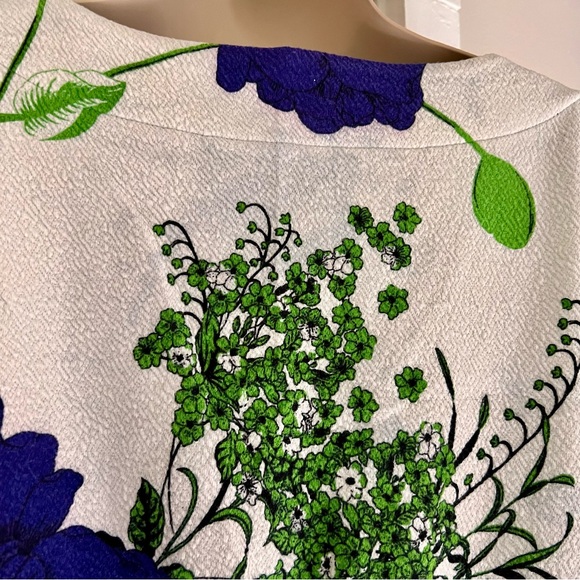 💟 ANTHROPOLOGIE Deletta Floral Puff Sleeve Tunic Top V-Neck Blouse Bohemian M - Picture 8 of 13